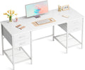 4-Drawer Office Desk with Mesh Shelf - White