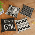Linen Blend Geometric Cushion Cover