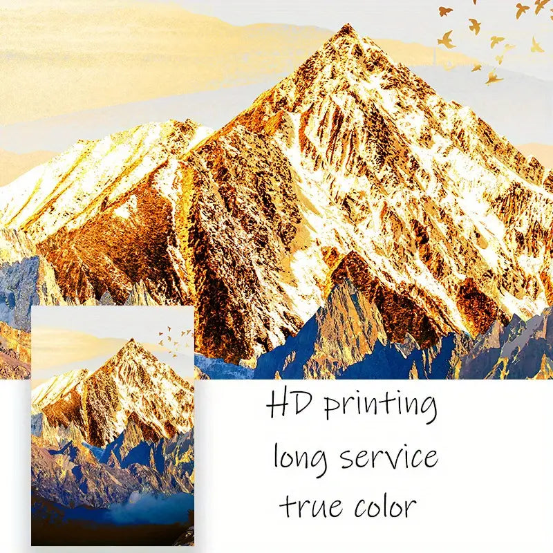 3pcs Golden Snow Mountain Canvas Wall Art for Home Decor