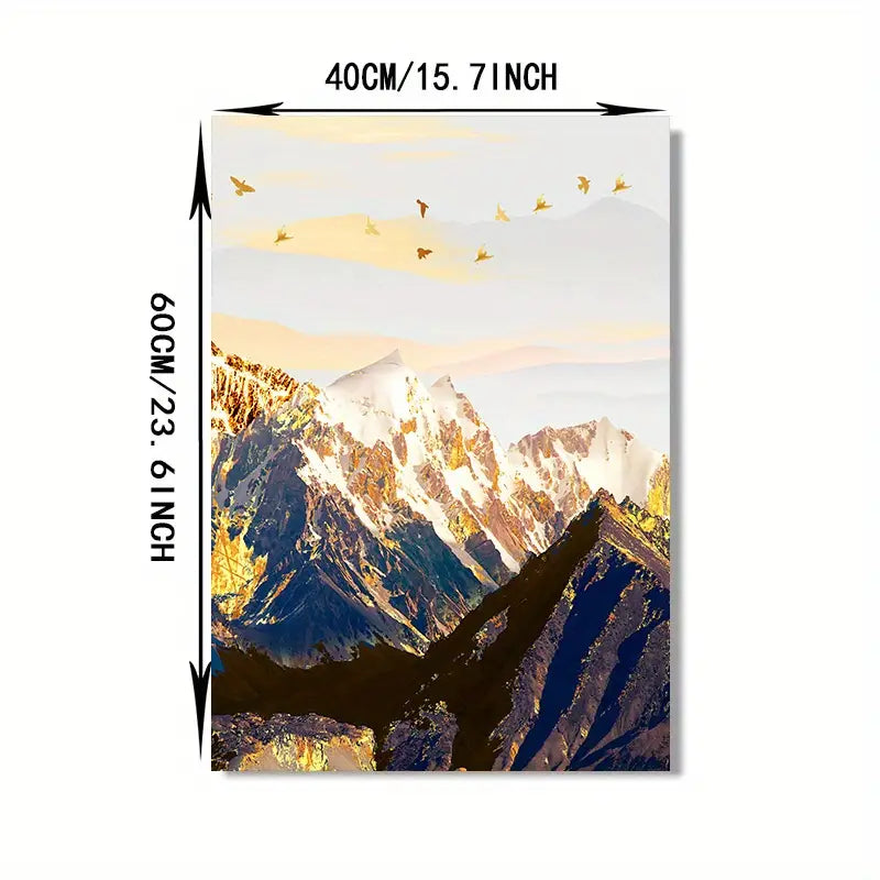 3pcs Golden Snow Mountain Canvas Wall Art for Home Decor