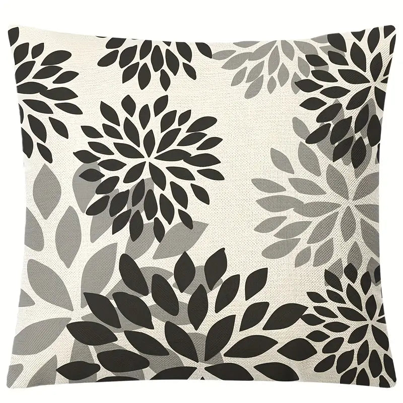 Linen Blend Geometric Cushion Cover