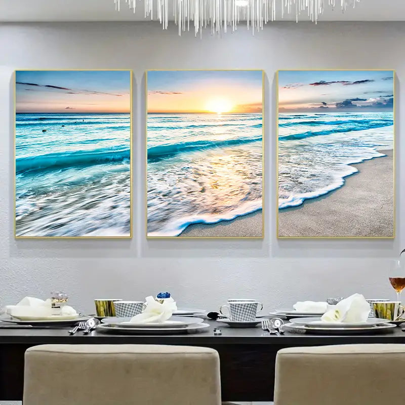 Coastal Sunset Triptych